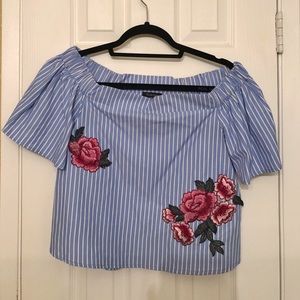 Off The Shoulder Floral Blouse